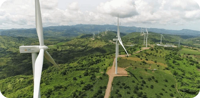 A hilltop wind turbine on UPC Renewables Indonesia's Sidrap wind farm